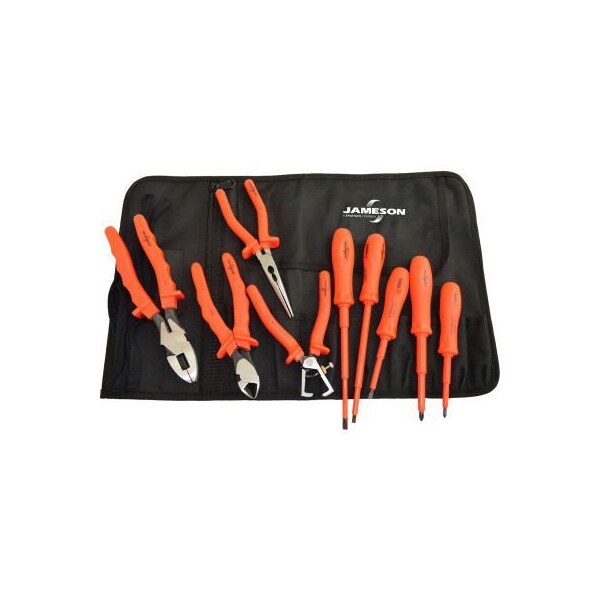 Jameson Tools 1000V Insulated Basic Electrician's Tool Kit, 9-Piece